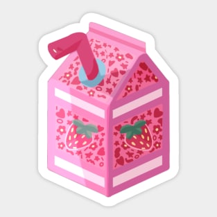 Strawberry milk carton Sticker